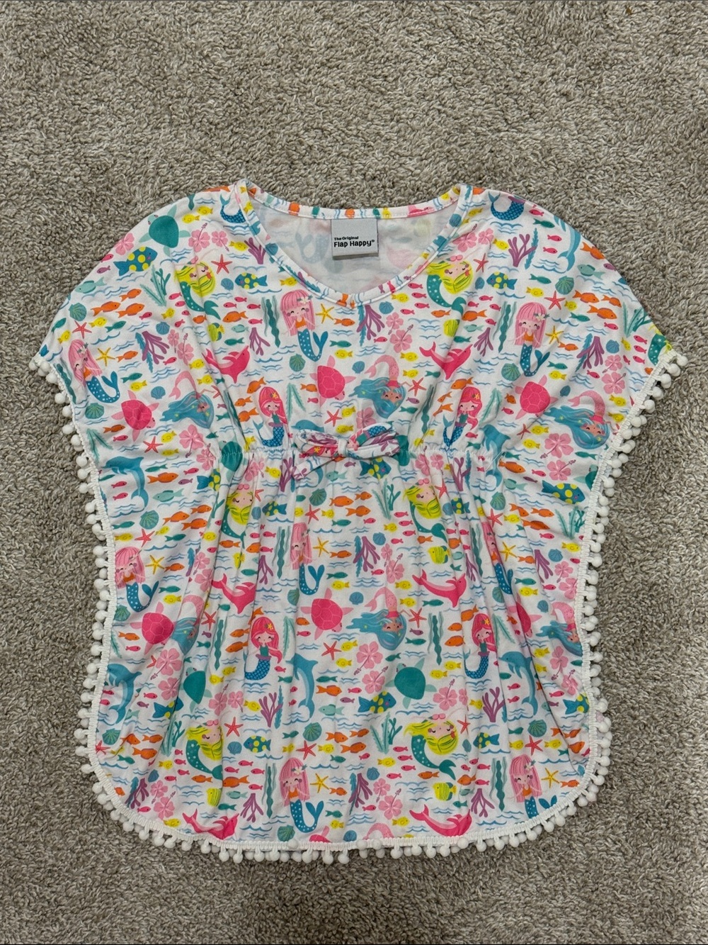 The Original Flap Happy Multicolor Mermaid Pom-Pom Girls Beach Tunic